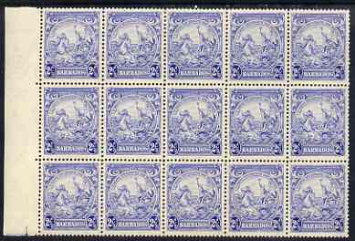 Barbados 1938-47 Badge of Colony 2.5d ultramarine block of 4 unmounted mint SG 251, stamps on , stamps on  stamps on barbados 1938-47 badge of colony 2.5d ultramarine block of 4 unmounted mint sg 251