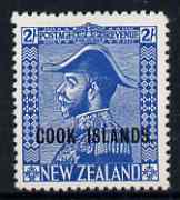 Cook Islands 1936-44 KG5 Admiral 2s light blue mtd mint SG 116, stamps on , stamps on  kg5 , stamps on 