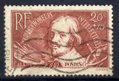 France 1936 Jacques Callot 20c + 10c used SG 563, stamps on 
