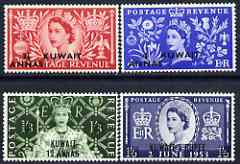 Kuwait 1953 Coronation set of 4 mtd mint SG 103-6