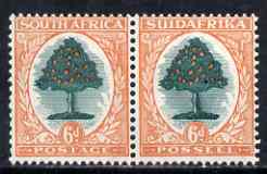 South Africa 1930-45 Orange Tree 6d horiz pair with inverted wmk mtd mint SG47, stamps on 