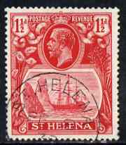 St Helena 1922-37 KG5 Badge Script 1.5d deep carmine very fine used with 1938 cancel SG99e, stamps on , stamps on  kg5 , stamps on ships, stamps on 