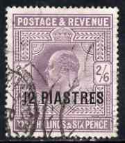 British Levant 1902-05 KE7 12 pi on 2s6d with light cds cancels SG 11, stamps on , stamps on  stamps on , stamps on  stamps on  ke7 , stamps on  stamps on 
