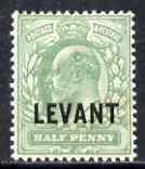 British Levant 1905-12 KE7 1/2d pale yellowish-green mtd mint SG L1, stamps on , stamps on  stamps on , stamps on  stamps on  ke7 , stamps on  stamps on 
