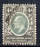 Nyasaland 1903-04 KE7 4d Crown CA used SG 61, stamps on , stamps on  stamps on , stamps on  stamps on  ke7 , stamps on  stamps on 