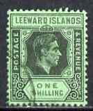 Leeward Islands 1938-51 KG6 1s black on emerald used SG110, stamps on , stamps on  kg6 , stamps on 