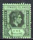 Leeward Islands 1938-51 KG6 1s black on emerald used SG110, stamps on , stamps on  stamps on , stamps on  stamps on  kg6 , stamps on  stamps on 