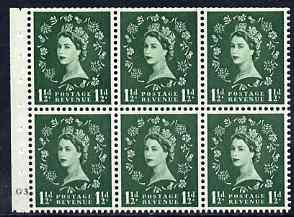 Great Britain 1952-54 Wilding 1.5d Tudor wmk booklet pane of 6 with cyl No. G3 no dot, unmounted mint, stamps on , stamps on  stamps on booklet pane - great britain 1952-54 wilding 1.5d tudor wmk booklet pane of 6 with cyl no. g3 no dot, stamps on  stamps on  unmounted mint