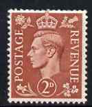 Great Britain 1950-52 KG6 2d pale red-brown wmk sideways unmounted mint with good perfs, SG spec Q12b (shade 1), stamps on , stamps on  kg6 , stamps on 