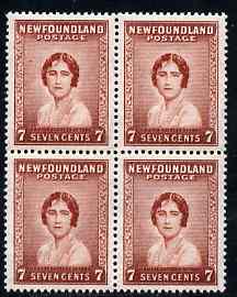 Newfoundland 1932-38 Queen Mother 7c block of 4 unmounted mint SG 226, stamps on , stamps on  stamps on royalty, stamps on  stamps on queen mother