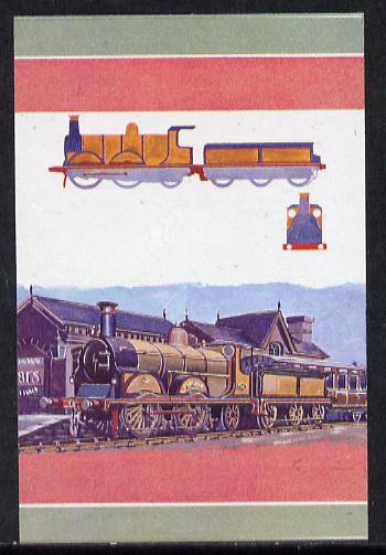 St Vincent - Bequia 1984 Locomotives #1 (Leaders of the World) 10c (Gladstone Class) unmounted mint se-tenant imperf progressive proof pair in magenta, blue & yellow, stamps on , stamps on  stamps on railways