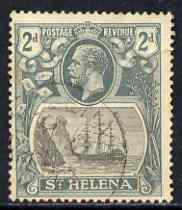 St Helena 1922-37 KG5 Badge Script 2d single with Broken Mast variety (stamp 13) fine used, SG100a, stamps on , stamps on  kg5 , stamps on ships, stamps on 