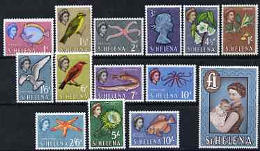 St Helena 1961-65 Lace definitive set complete 1d to \A31 unmounted mint SG 176-80, stamps on 