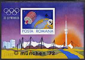 Rumania 1972 Munich Olympics (2nd issue) 6L imperf m/sheet from limited printing, unmounted mint Mi Bl 98, stamps on 