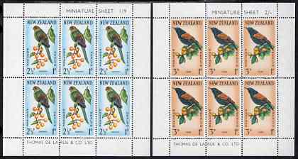 New Zealand 1962 Health - Tieke Saddleback & Red-fronted parakeet in sheeltlets of 6 unmounted mint SG MS 813b, stamps on 