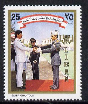 Lebanon 1988 Installation of President (1 value) unmounted mint SG 1302, stamps on , stamps on  stamps on constitutions