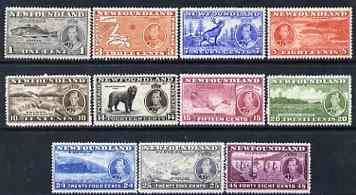 Newfoundland 1937 KG6 long Coronation perf set of 11 mtd mint, SG 257-67, stamps on , stamps on  kg6 , stamps on 