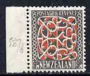 New Zealand 1936-42 Maori Panel 9d perf 13.5 x 14 wmk upright, marginal single unmounted mint SG 587b, stamps on 