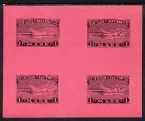 Cinderella - Germany 1933 Rocket Labels 4th issue 1 mark black on red imperf sheetlet of 4 unmounted mint (only 500 sheets printed), stamps on 