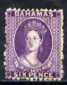 Bahamas 1863-77 QV 6d analine violet CC P12.5 mounted mint with lovely fresh colour, SG 32