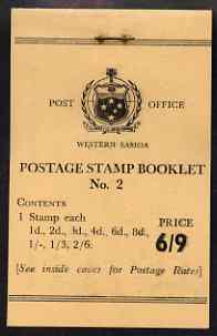 Samoa 1962 6s9d booklet (buff cover) complete and very fine, SG SB7 (imprint 300/9/64-397), stamps on , stamps on  stamps on booklet - samoa 1962 6s9d booklet (buff cover) complete and very fine, stamps on  stamps on  sg sb7 (imprint 300/9/64-397)