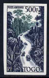 Togo 1954 Roadway through Forest 500f Air fine unmounted mint IMPERF from limited printing, as SG 191 cat A355 as normal, stamps on , stamps on  stamps on togo 1954 roadway through forest 500f air fine unmounted mint imperf from limited printing, stamps on  stamps on  as sg 191 cat \a355 as normal