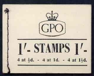 Booklet - Great Britain 1953-59 Wilding Tudor wmk 1s booklet complete SG K1, stamps on 