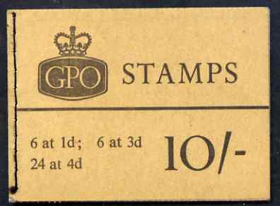Booklet - Great Britain 1965-66 Wilding Crowns 10s booklet (Aug 1965) complete SG X10, stamps on 