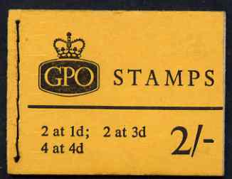 Booklet - Great Britain 1959-65 Wilding Crowns phosphor wmk 2s booklet (Jan 1967) complete SG N27p