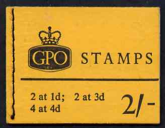 Great Britain 1965-67 Wilding Crowns phosphor 2s booklet (Apr 1967) complete SG N28p, stamps on 