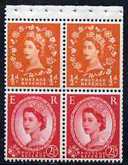 Great Britain 1963-64 Wilding 1/2d-2.5d Crowns booklet pane of 4 (ex Holiday booklet) with Rose flaw on 1/2d unmounted mint, SG SB13d, stamps on , stamps on  stamps on booklet pane - great britain 1963-64 wilding 1/2d-2.5d crowns booklet pane of 4 (ex holiday booklet) with rose flaw on 1/2d unmounted mint, stamps on  stamps on  sg sb13d