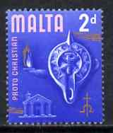 Malta 1965-70 Historical def 2d with gold omitted plus normal, both unmounted mint SG 333a, stamps on , stamps on  stamps on malta 1965-70 historical def 2d with gold omitted plus normal, stamps on  stamps on  both unmounted mint sg 333a