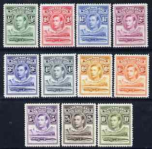 Basutoland 1938 KG6 definitive set complete 1/2d to 10s fine mounted mint SG 18-28, stamps on , stamps on  kg6 , stamps on crocodiles