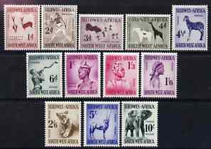 South West Africa 1954 Animals definitive set 1d to 10s complete unmounted mint, SG 154-65, stamps on , stamps on  stamps on south west africa 1954 animals definitive set 1d to 10s complete unmounted mint, stamps on  stamps on  sg 154-65