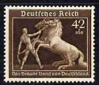 Germany 1939 Brown Ribbon 42pf + 108pf mtd mint SG 687, stamps on 