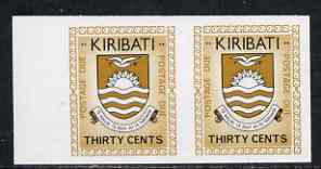Kiribati 1981 Postage Due 1981 30c black & brown-ochre in superb unmounted mint IMPERF pair, SG D6var  , stamps on , stamps on  stamps on kiribati 1981 postage due 1981 30c black & brown-ochre in superb unmounted mint imperf pair, stamps on  stamps on  sg d6var  