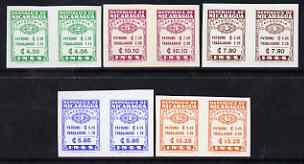 Nicaragua Unemployment set of 5 ($4.05 to $13.25) in unmounted mint imperf proof pairs on gummed paper (10 proofs), stamps on 