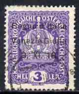 Italy - Venezia Giulia 1918 Austrian 3h purple with tall X and short I variety fine used, SG 31var, stamps on 