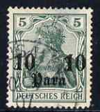German PO's in Turkish Empire 1905-12 Germania 10pa on 5pf wmk Lozenges fine used SG 47, stamps on 