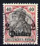 German PO's in Turkish Empire 1905-12 Germania 2pi on 40pf wmk Lozenges fine used SG 52, stamps on 