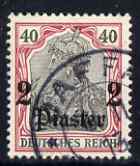 German PO's in Turkish Empire 1905 Germania 2pi on 40pf no wmk fine used SG 40, stamps on 