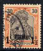 German PO's in Turkish Empire 1900 Germania 1.5pi on 30pf fine used SG 21, stamps on , stamps on  stamps on german po's in turkish empire 1900 germania 1.5pi on 30pf fine used sg 21