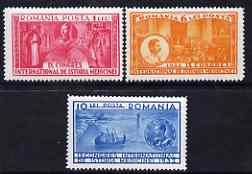 Rumania 1932 International Medical Congress set of 3 unmounted mint but minor gum wrinkles, SG 1262-64, stamps on , stamps on  stamps on rumania 1932 international medical congress set of 3 unmounted mint but minor gum wrinkles, stamps on  stamps on  sg 1262-64