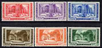 Vatican City 1938 Archaeological Congress set without gum handstamped SPECIMEN in green by Receiving Authority, stamps on 