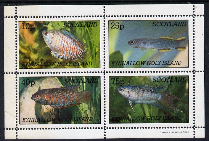 Eynhallow 1981 Tropical Fish perf  set of 4 values (10p to 75p) unmounted mint, stamps on , stamps on  stamps on fish     marine-life