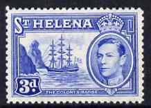 St Helena 1938-44 KG6 3d ultramarine superb unmounted mint, SG 135, stamps on , stamps on  kg6 , stamps on ships