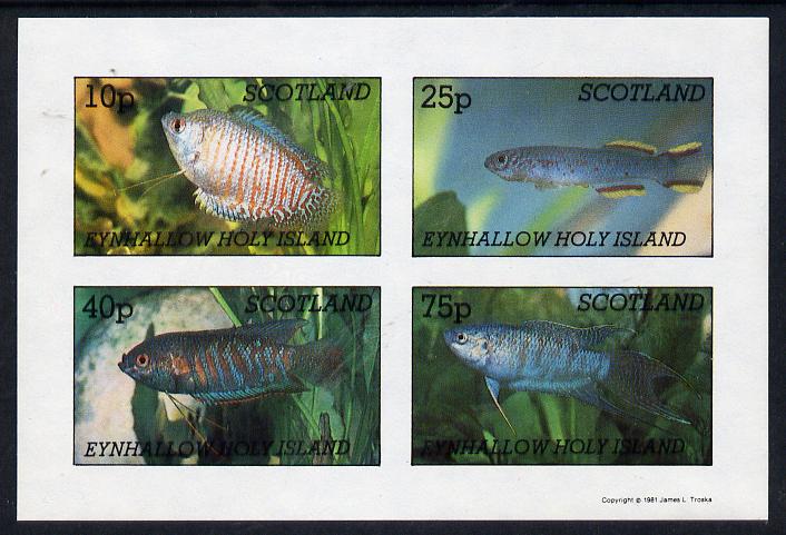 Eynhallow 1981 Tropical Fish imperf  set of 4 values (10p to 75p) unmounted mint, stamps on fish     marine-life