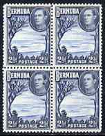 Bermuda 1938-52 KG6 Grape Bay 2.5d light & deep blue block of 4 superb unmounted mint, SG 113, stamps on , stamps on  kg6 , stamps on 