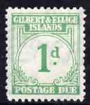 Gilbert & Ellice Islands 1940 KG6 Postage Due 1d emerald unmounted mint, SG D1 cat \A313, stamps on , stamps on  kg6 , stamps on 