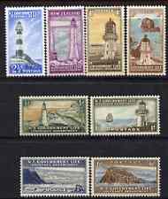 New Zealand 1947-65 Life Insurance (Lighthouses) set of 8 lightly mounted mint, SG L42-49, stamps on 
